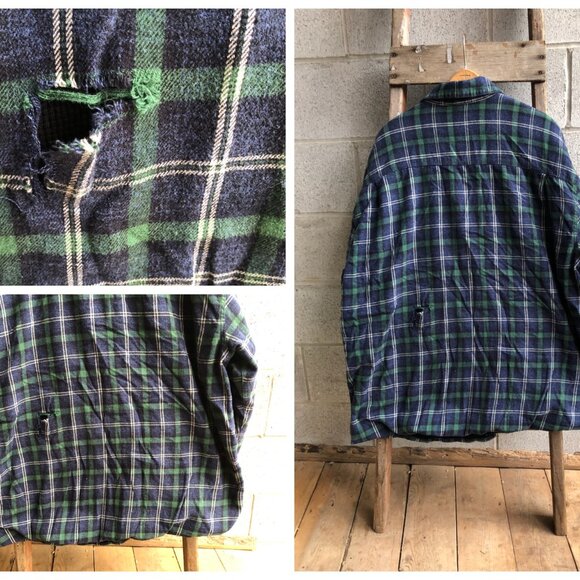 Mens Plaid Work Jacket || Plaid Fall Jacket || Mens 3XL Plaid - Picture 10 of 10